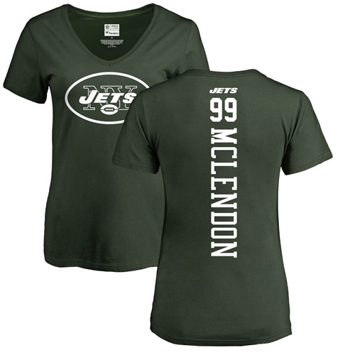 New York Jets Green Women Steve McLendon Backer NFL Football #99 T Shirt